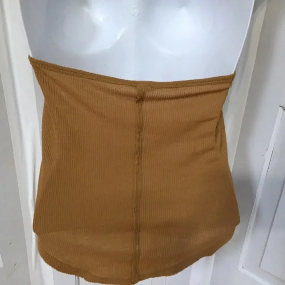 Anthropologie We the Free Tan Ribbed Halter Tank Top - Picture 13 of 14